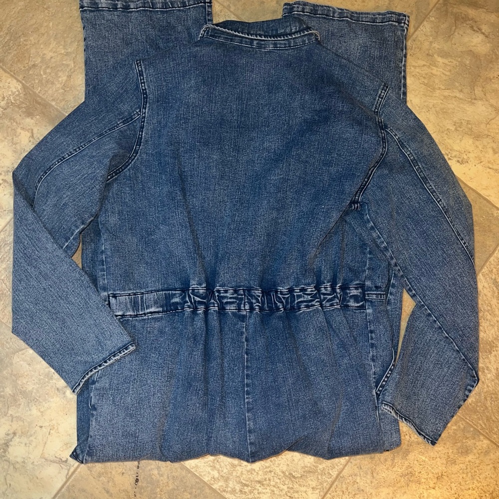 Wild Fable Denim Jumpsuit Blue Jean Utility Coverall Long Sleeve Size XL - Picture 5 of 7